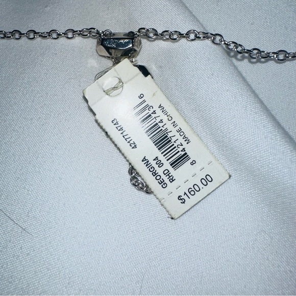 Kendra Scott Silver Georgina Statement Necklace Adjustable Chain - Picture 3 of 5